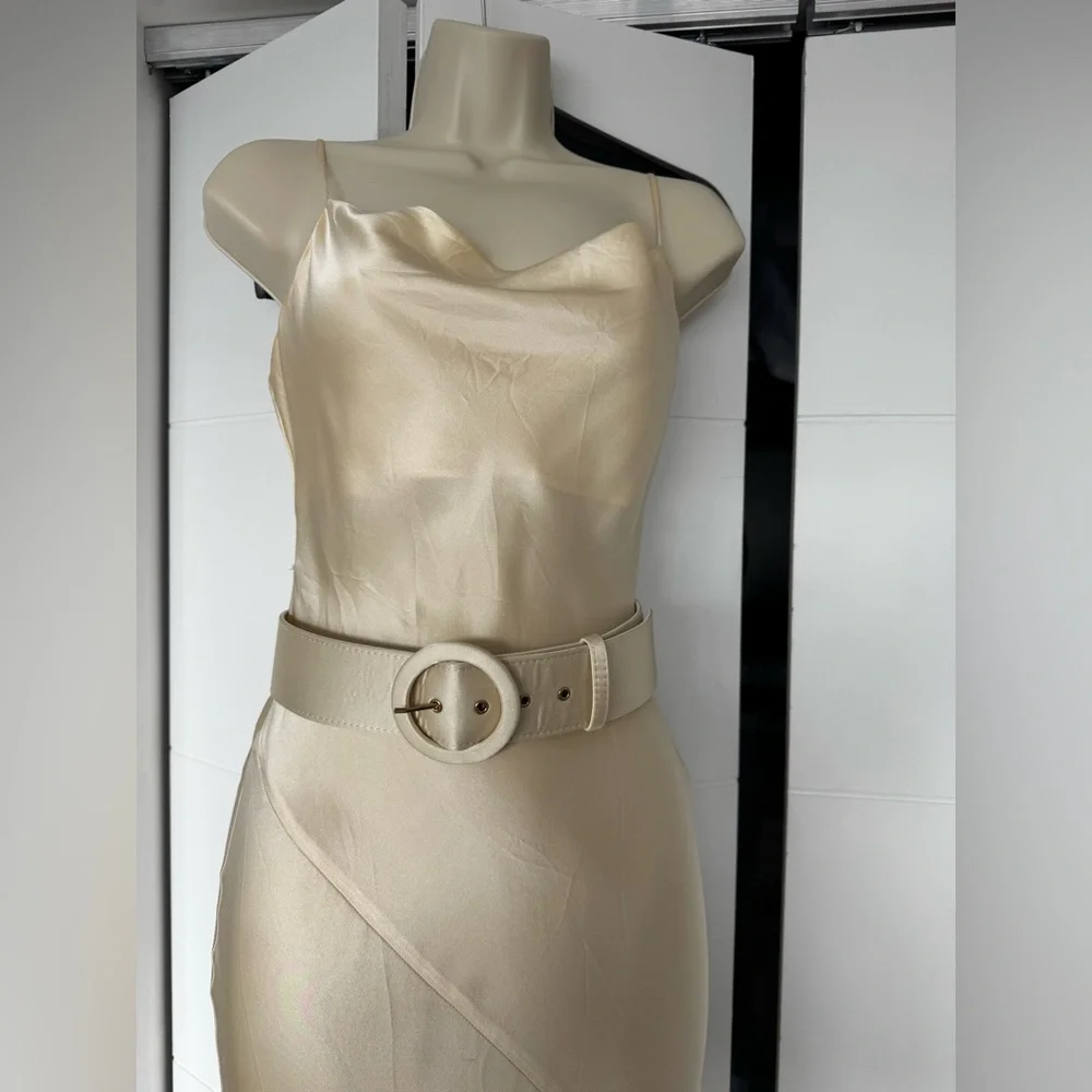 Nicholas Lucinda Cream Satin Dress - Picture 6 of 8
